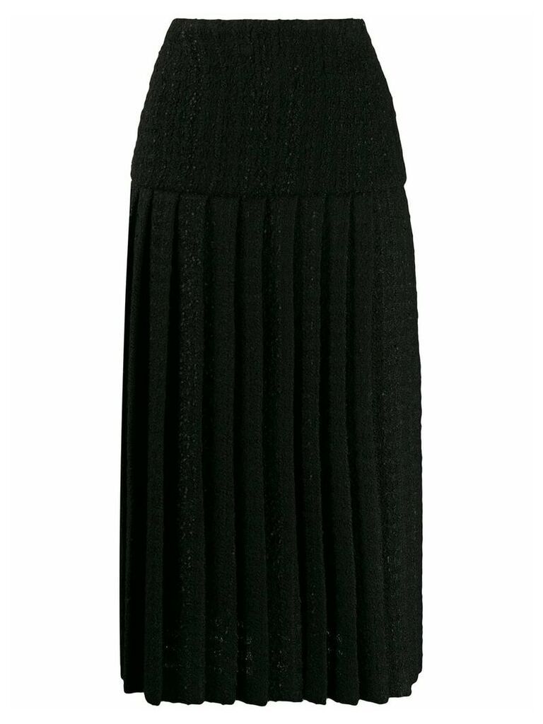 Alexandre Vauthier tweed-style pleated skirt - Black