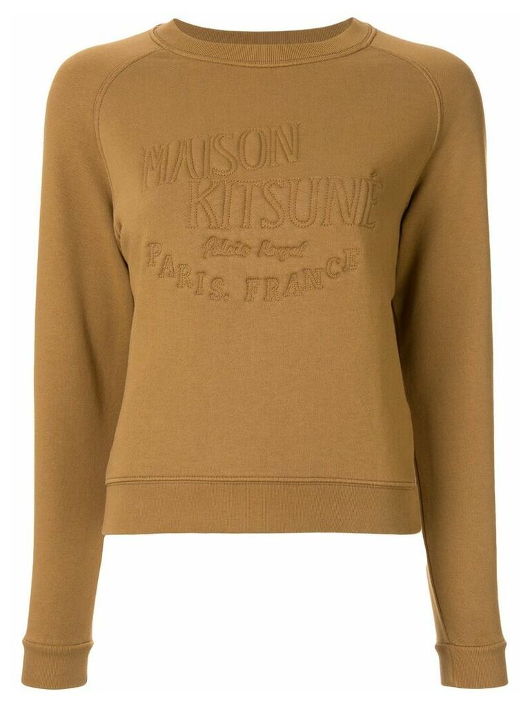 Maison Kitsuné embroidered logo sweatshirt - Brown