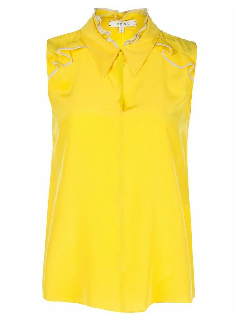 Dorothee Schumacher silk sleeveless ruffle blouse - Yellow