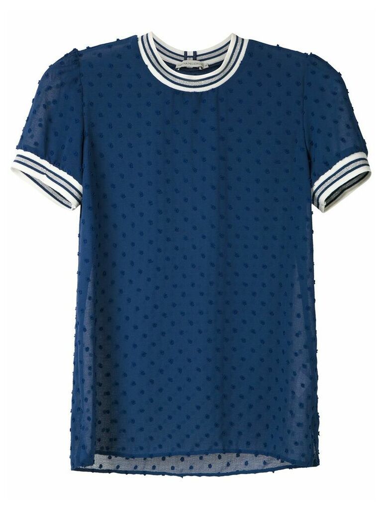 Martha Medeiros Eduarda polka dots textured blouse - Blue