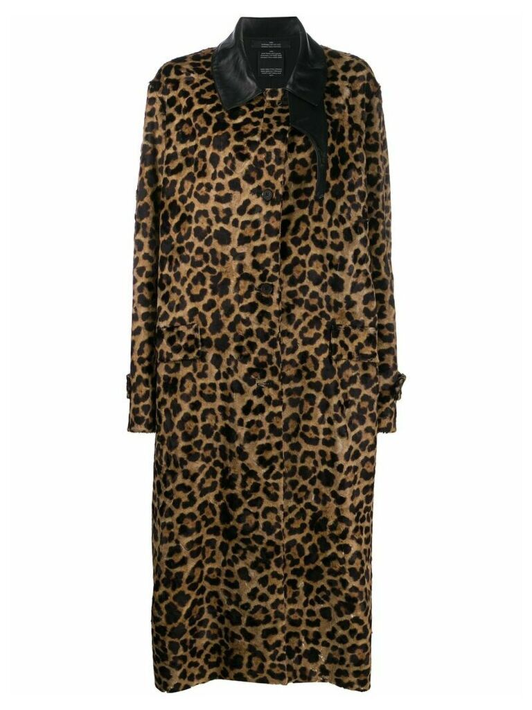 Rokh leopard print coat - Brown