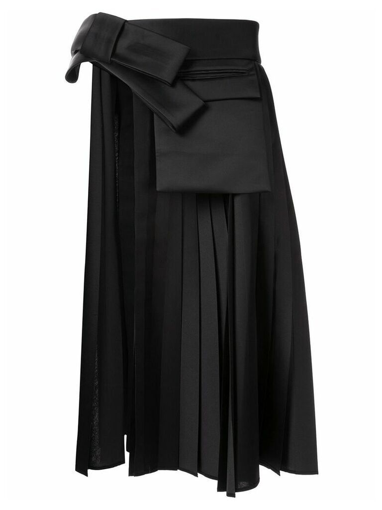 Dice Kayek cut-out detail pleated overskirt - Black