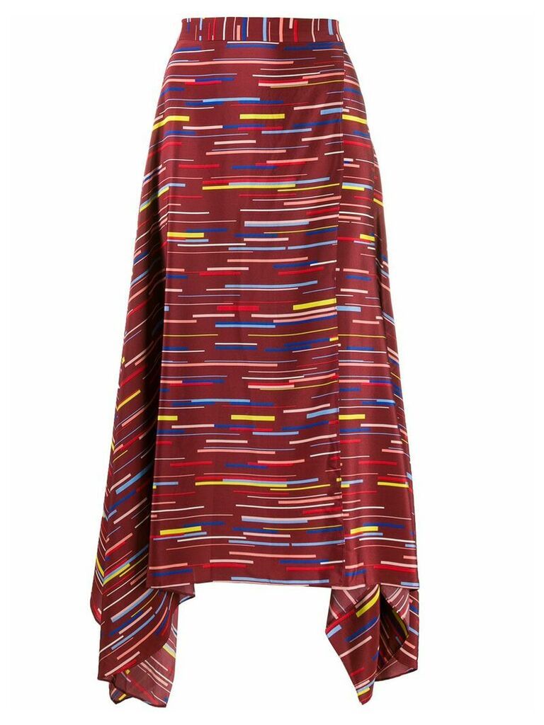 Chinti and Parker stripe print skirt - Red