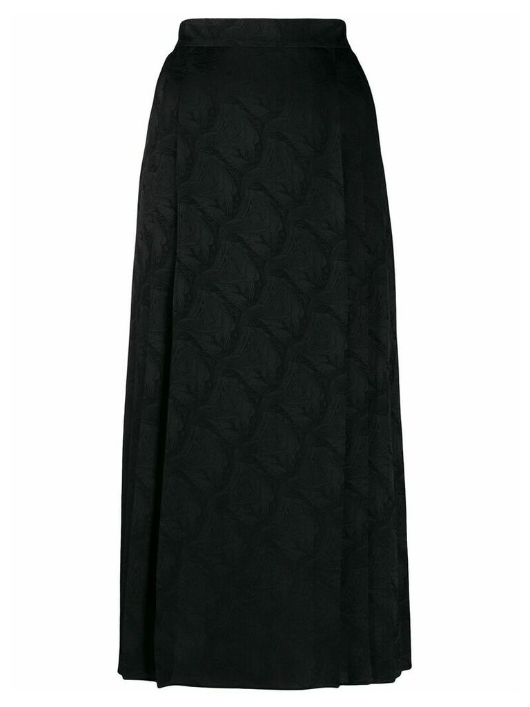 Fendi jacquard leaf print skirt - Black