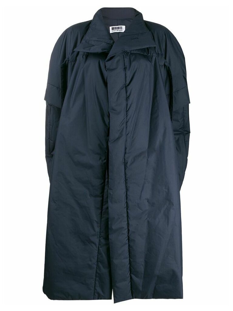 132 5. Issey Miyake oversized shortsleeved cape coat - Blue