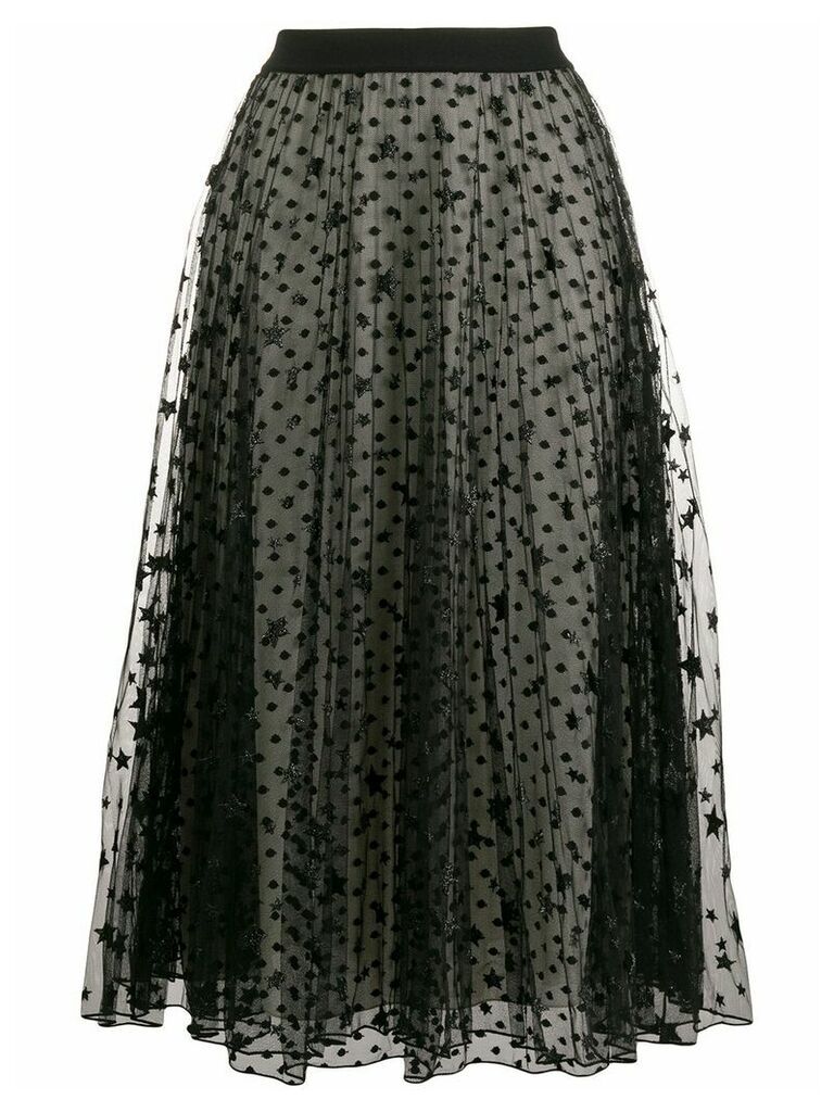 Giamba star print mesh skirt - Black