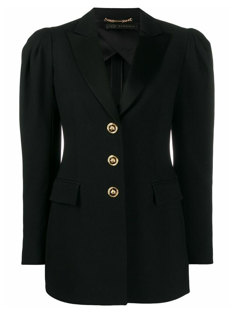 Versace puff-sleeve fitted blazer - Black