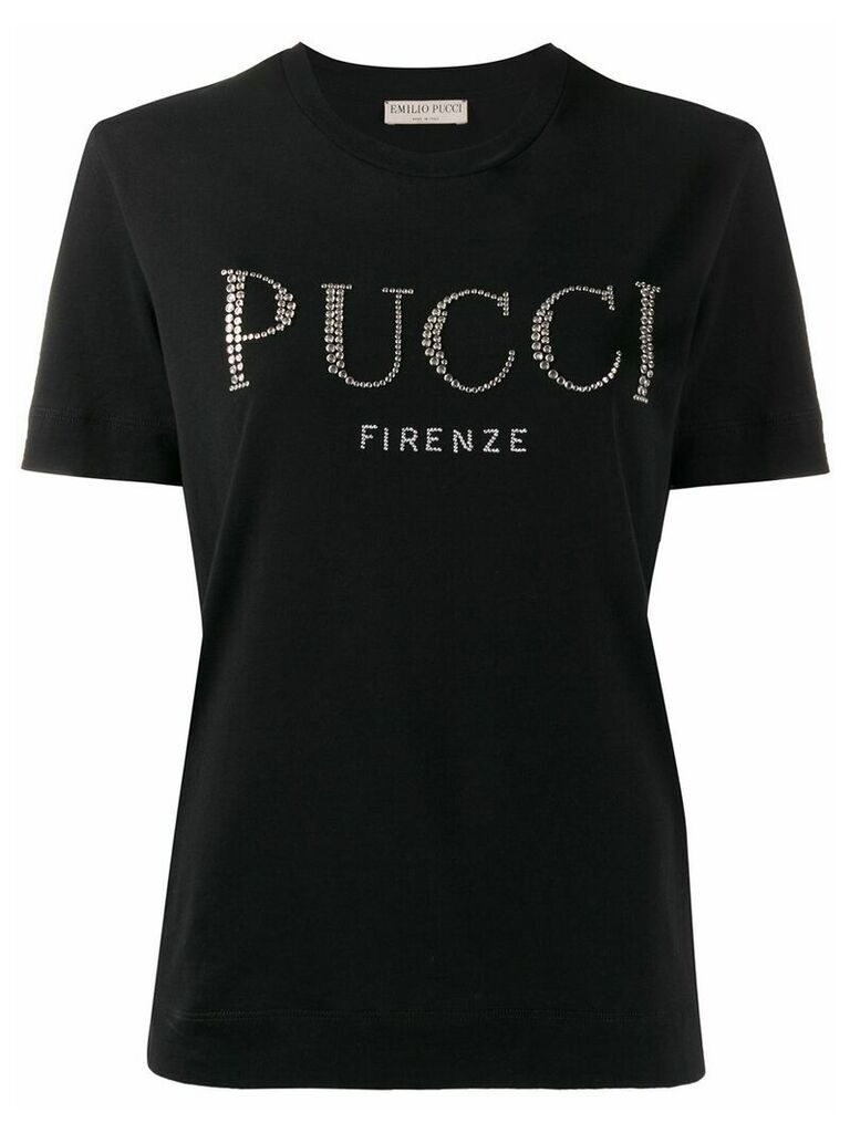 Emilio Pucci embellished logo T-shirt - Black