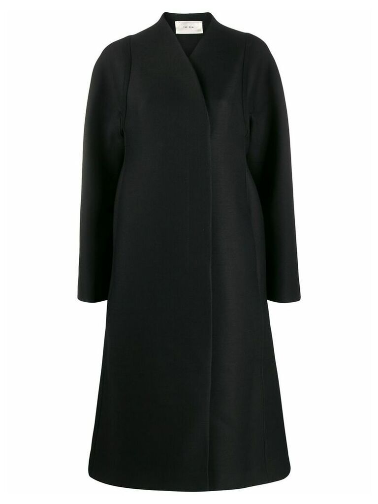 The Row flared wrap-style coat - Black