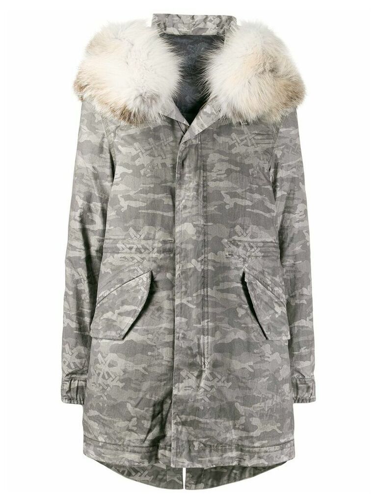 Mr & Mrs Italy camouflage print down parka - Grey