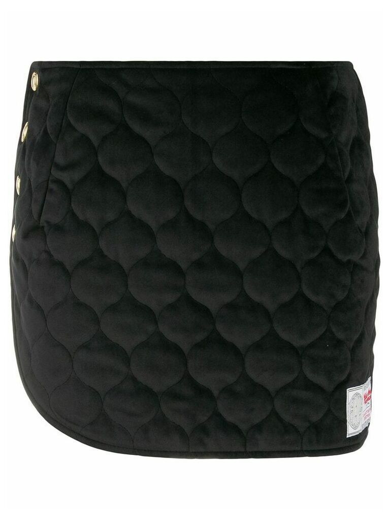 Gcds quilted mini skirt - Black