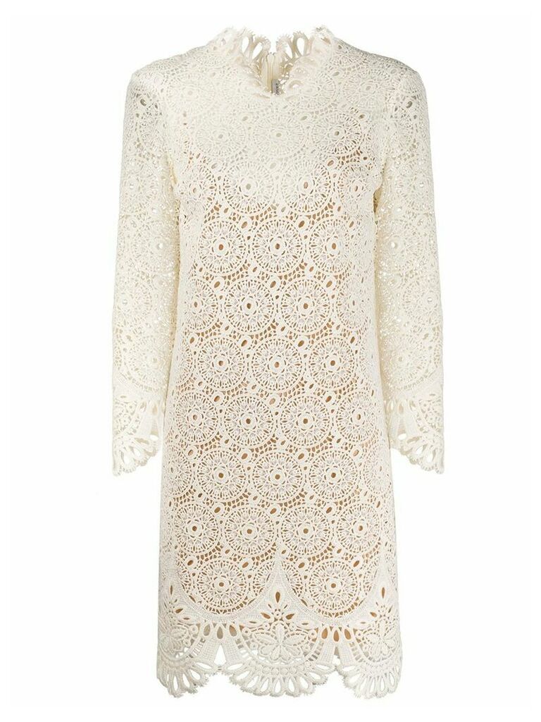 Ermanno Scervino macramé shift dress - NEUTRALS