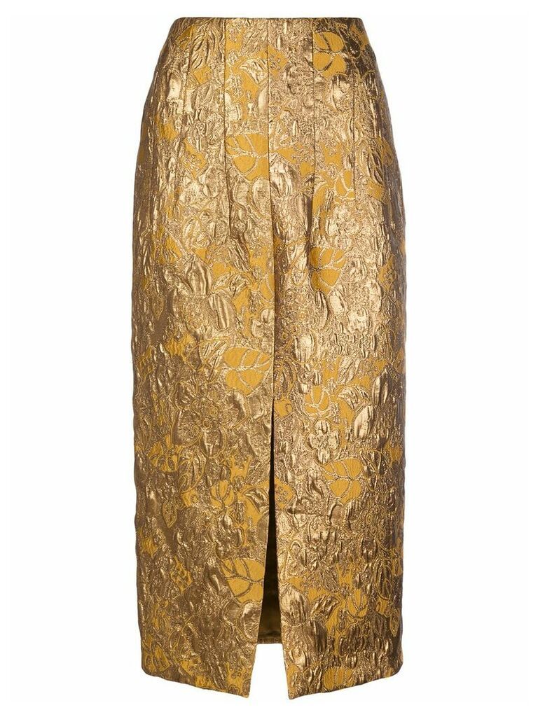 Brock Collection floral high-waisted skirt - GOLD