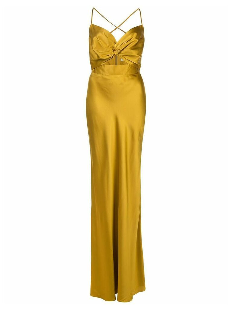 Michelle Mason Twist silk gown - Yellow