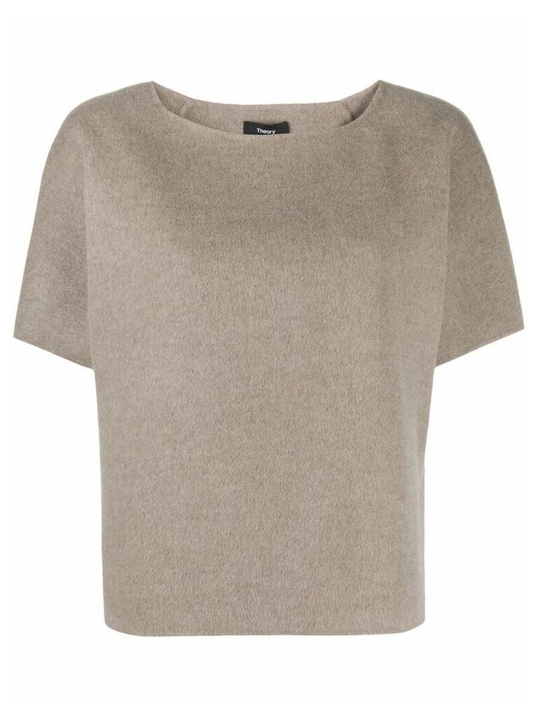Theory loose-fit crew-neck top - NEUTRALS
