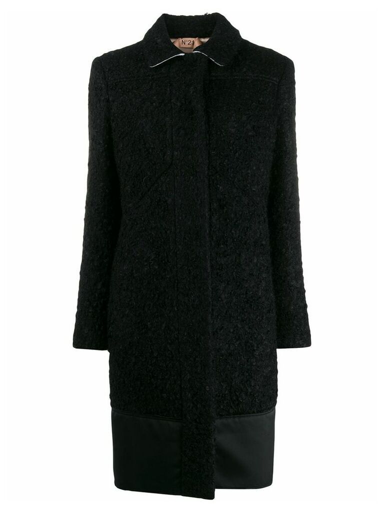 Nº21 mid-length single-breasted coat - Black