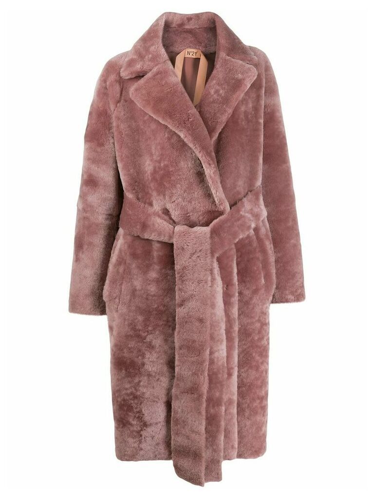 Nº21 belted midi coat - Pink