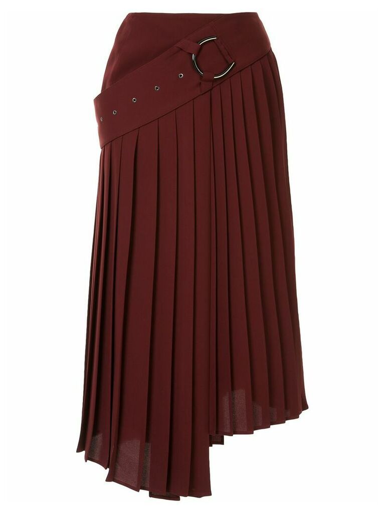AKIRA NAKA asymmetric pleated skirt - Red