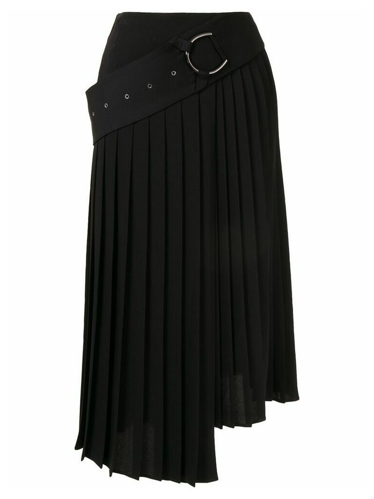 AKIRA NAKA asymmetric pleated skirt - Black