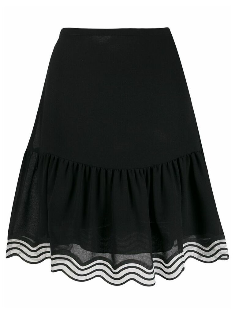 See by Chloé striped hem georgette skirt - Black