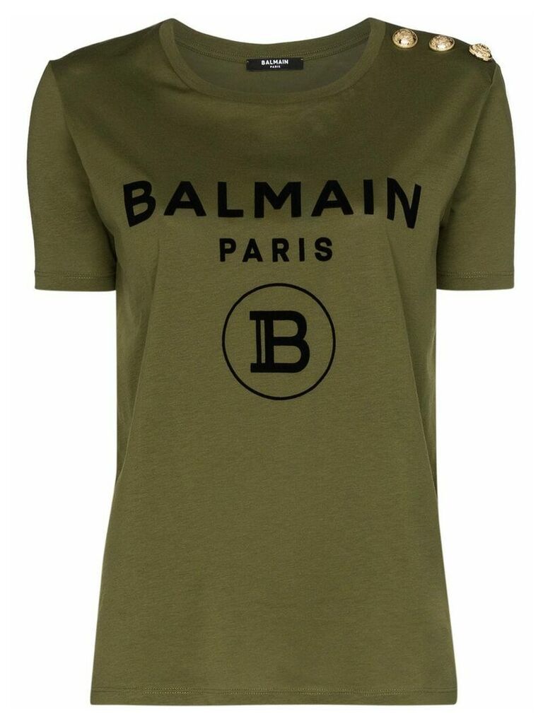 Balmain logo print T-shirt - Green