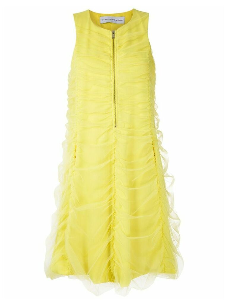 Gloria Coelho draped tulle dress - Yellow
