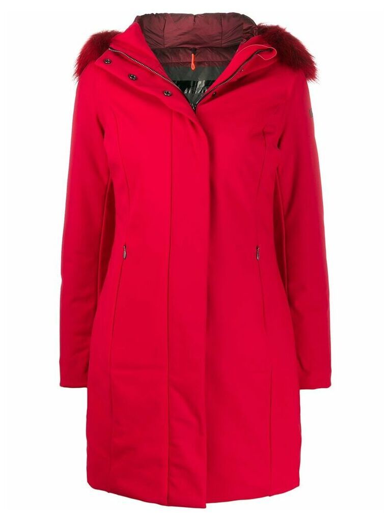 RRD fur-trimmed hood parka coat - Red