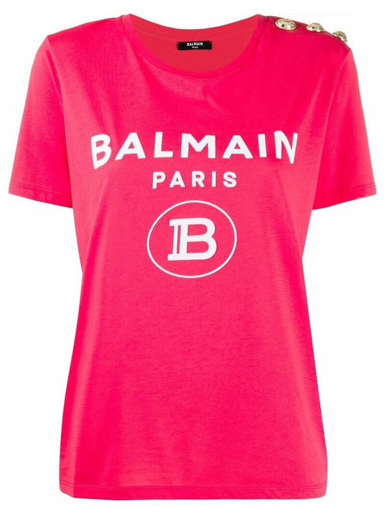 Balmain logo print T-shirt - PINK