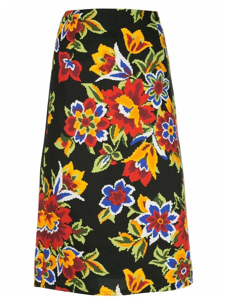 Carolina Herrera floral print pencil skirt - Black