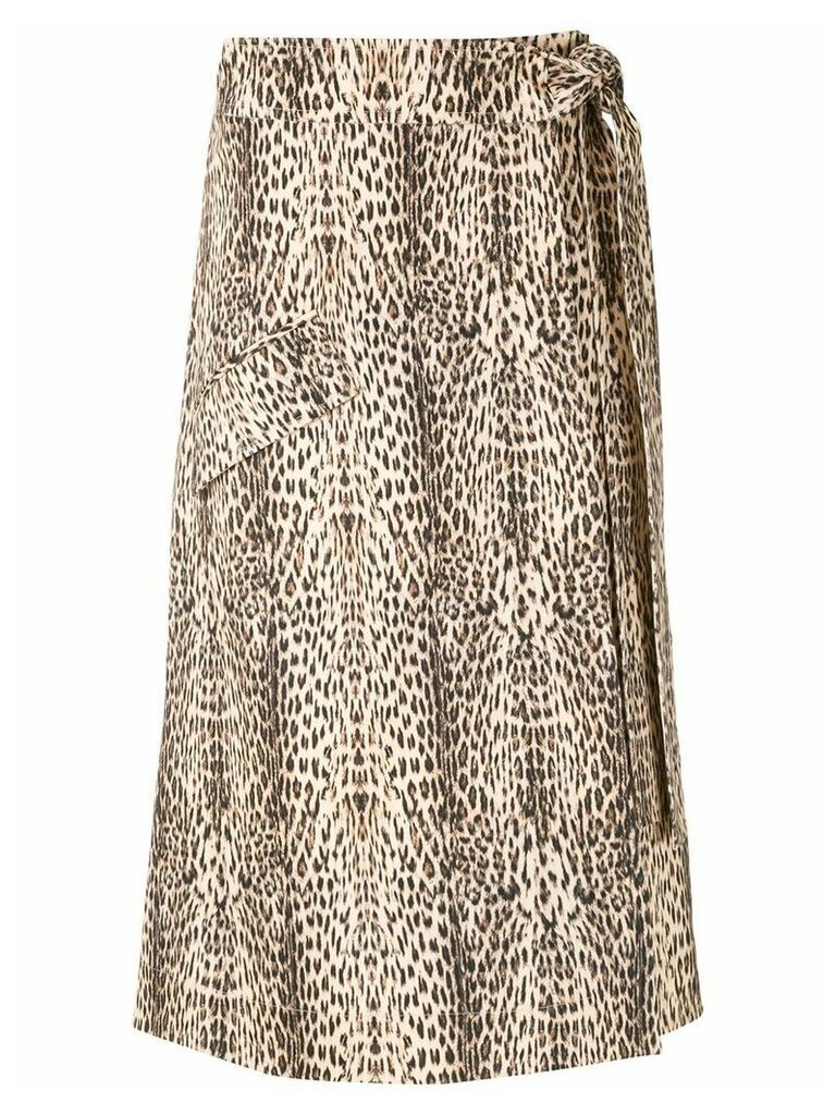 Gloria Coelho leopard print wrap skirt - Multicolour