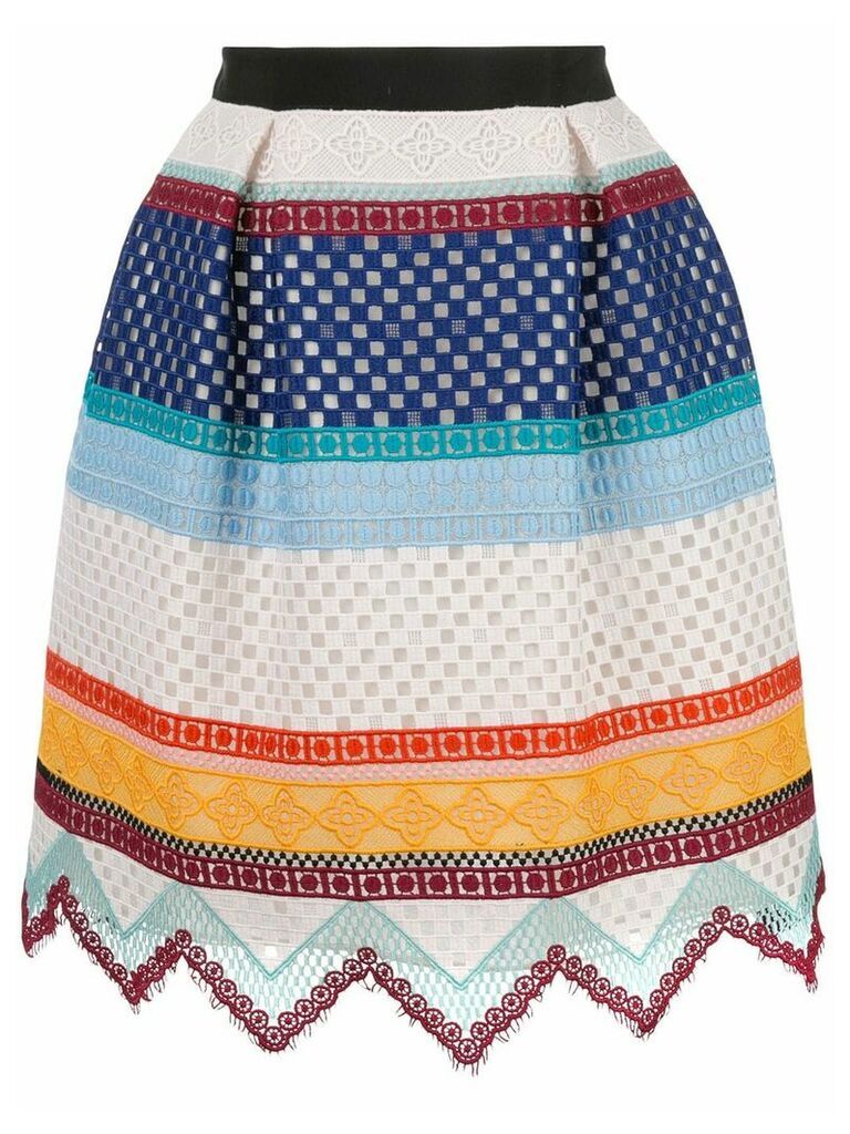 Carolina Herrera crochet striped skirt - Multicolour