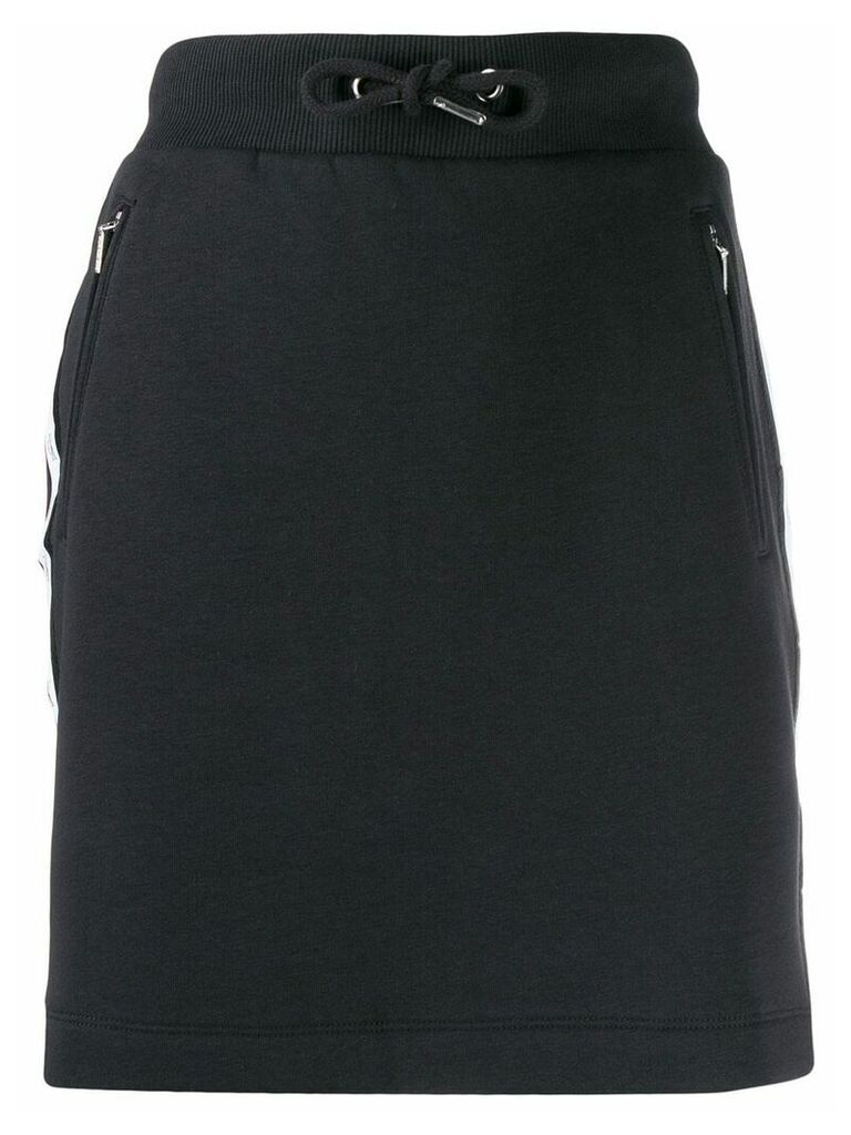 Calvin Klein Jeans logo trim drawstring skirt - Black