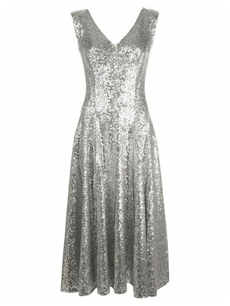 Norma Kamali Grace sequin A-line dress - SILVER