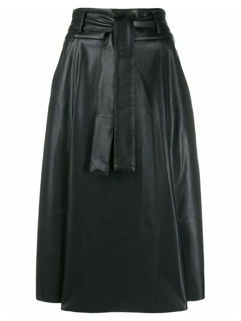 Blanca Vita faux-leather A-line skirt - Black