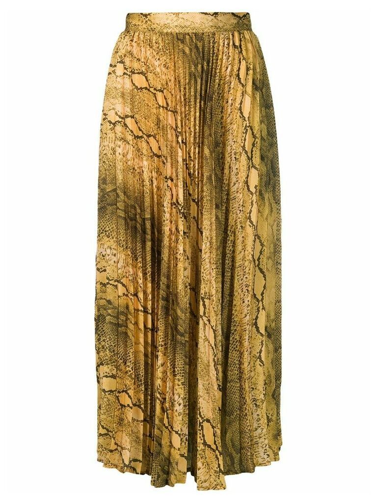 Andamane snakeskin print pleated midi skirt - Yellow