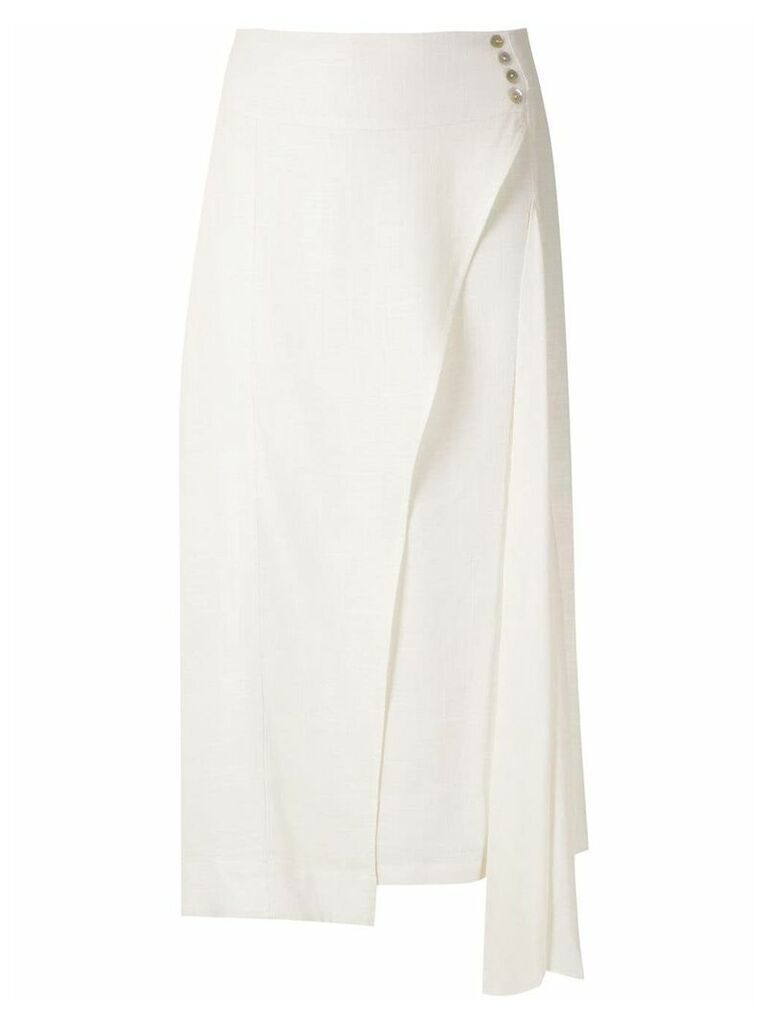 Olympiah Ylang asymmetric midi skirt - White