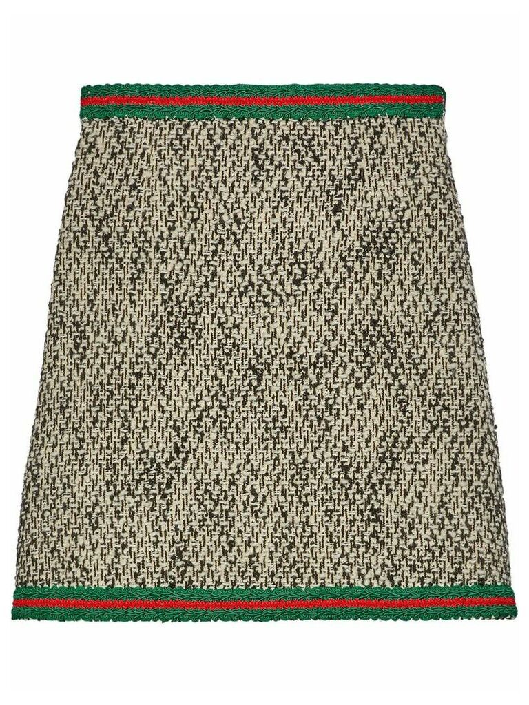 Gucci tweed Web stripe skirt - Black