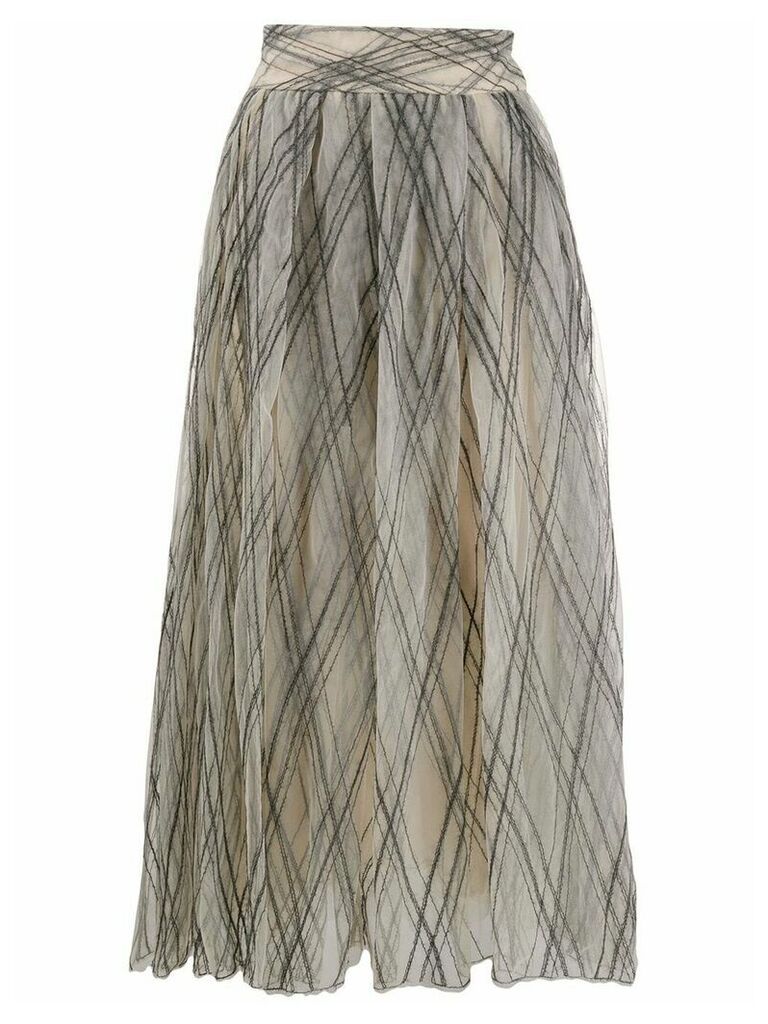 Brunello Cucinelli geometric pleated skirt - NEUTRALS