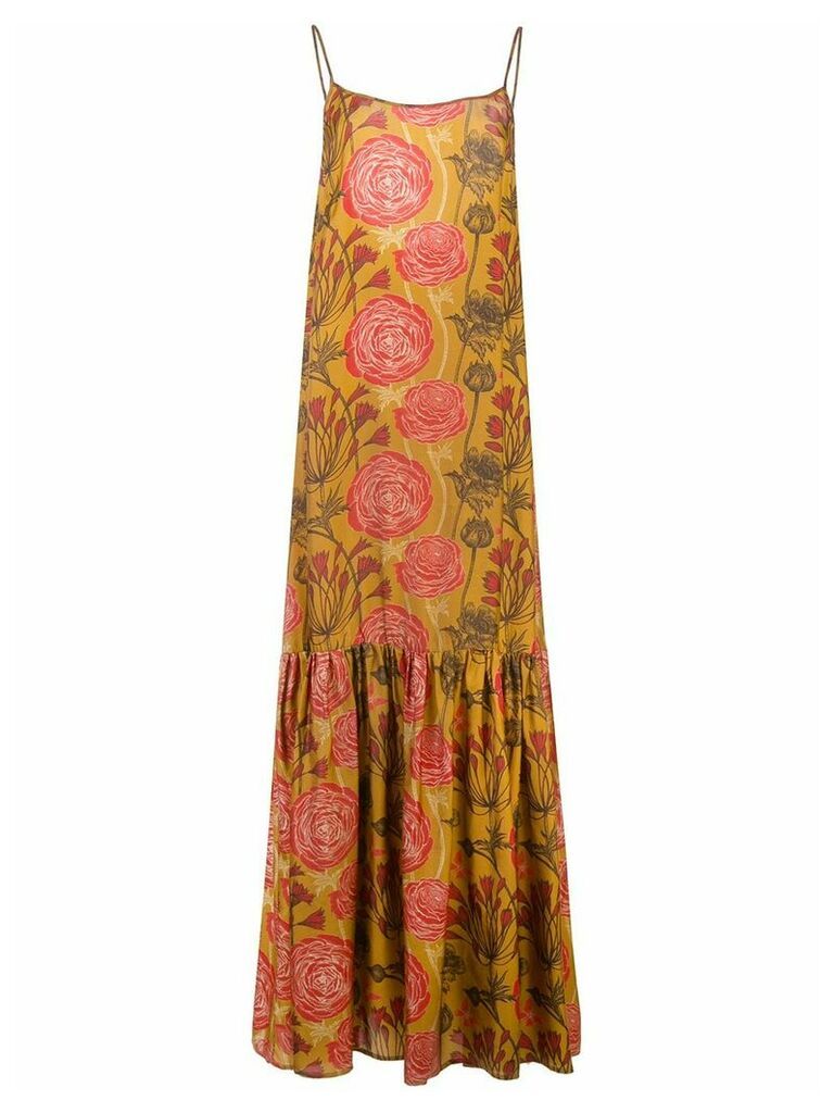 Uma Wang floral print maxi dress - Yellow