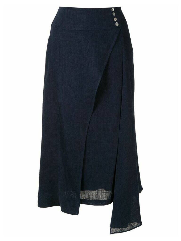 Olympiah Ylang asymmetric midi skirt - Blue