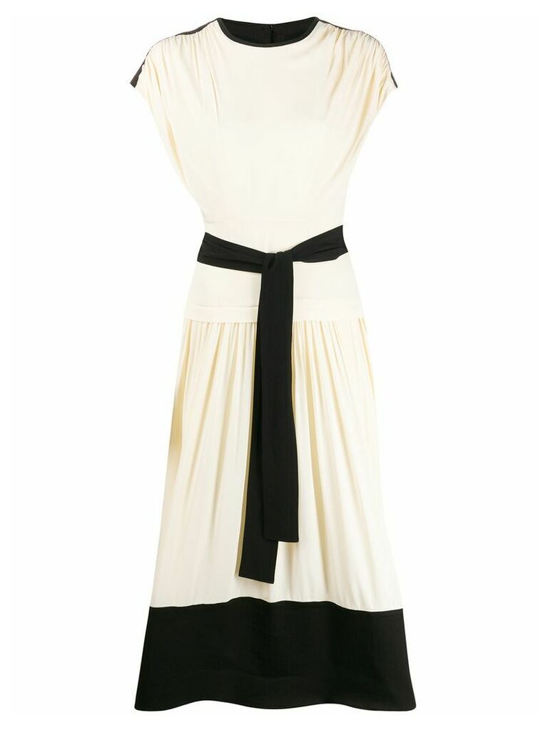 Proenza Schouler short-sleeved combo dress - White