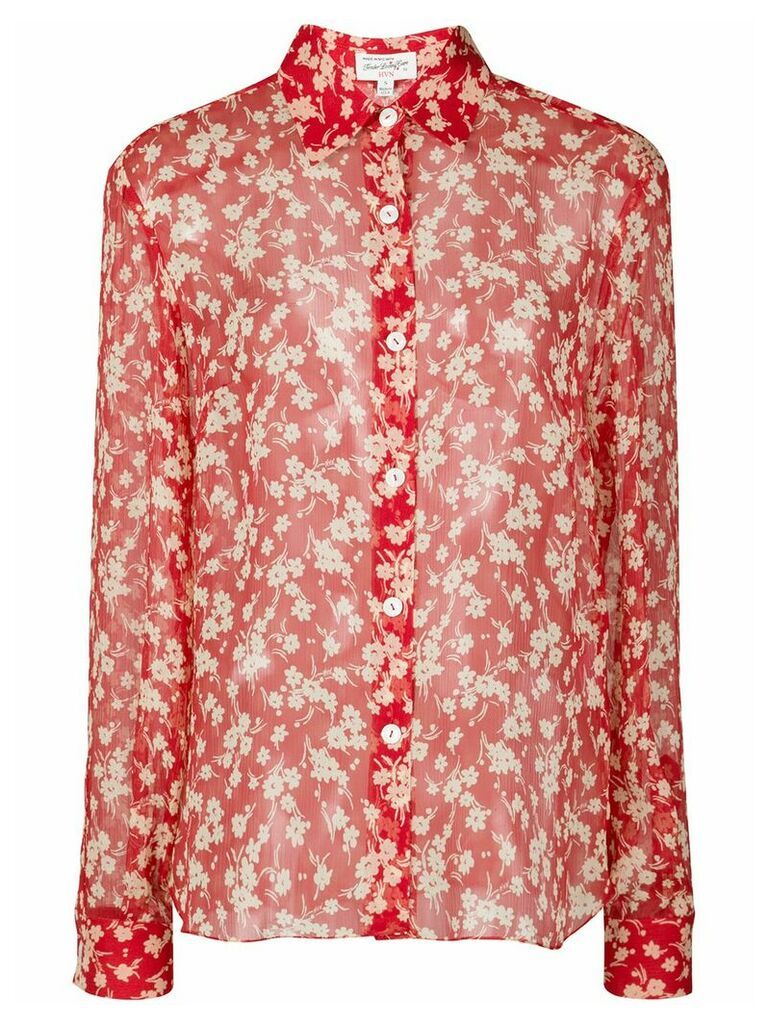 HVN Cristina silk blouse - Red