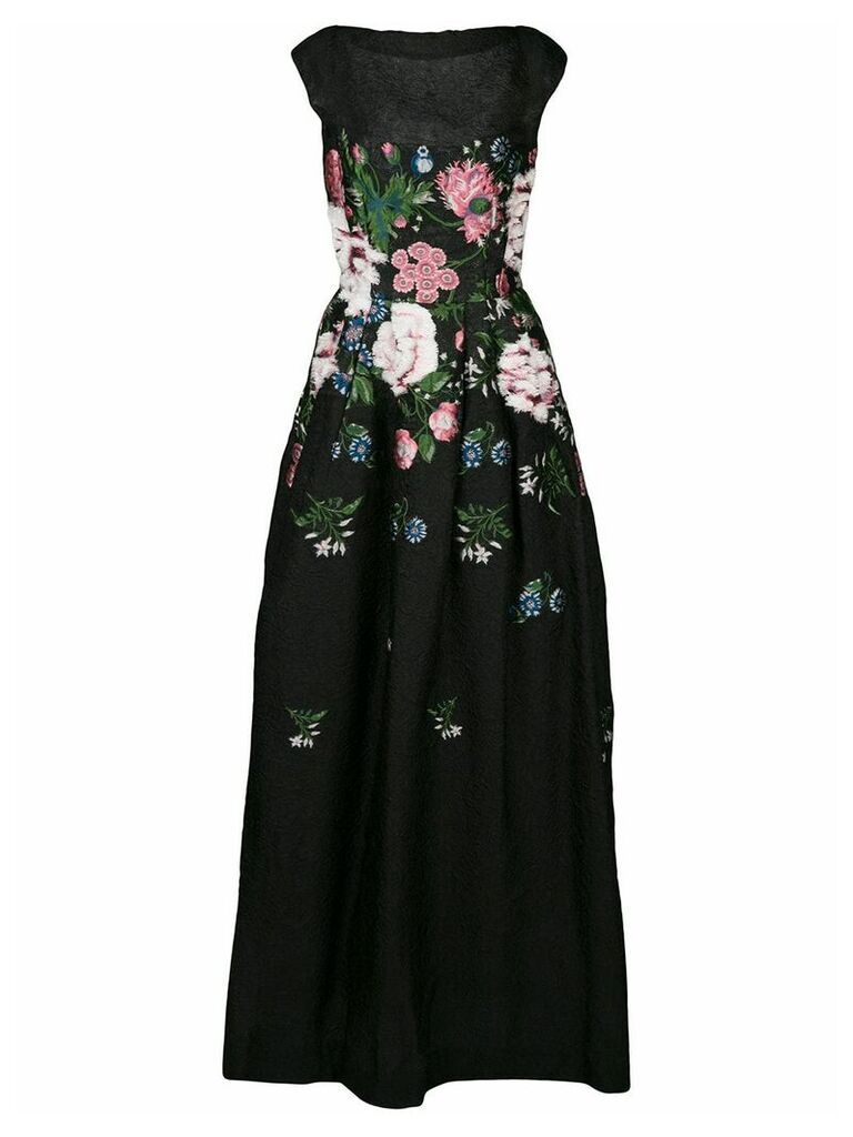 Oscar de la Renta botanical jacquard gown - Black