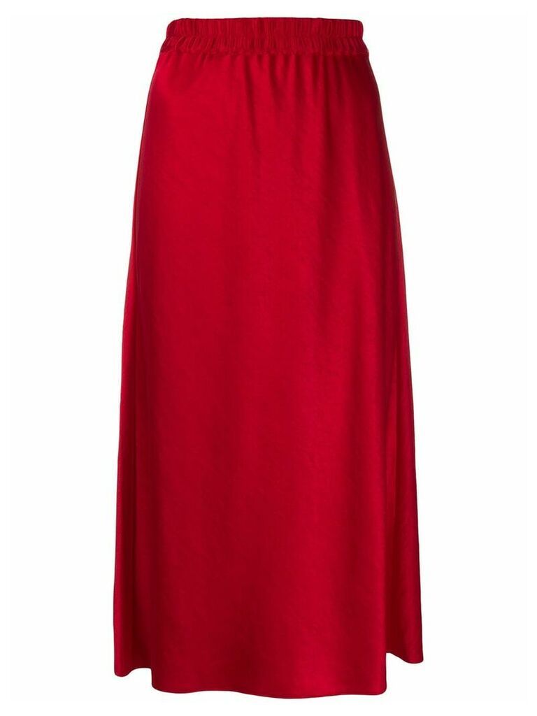 Theory straight fit midi skirt - Red