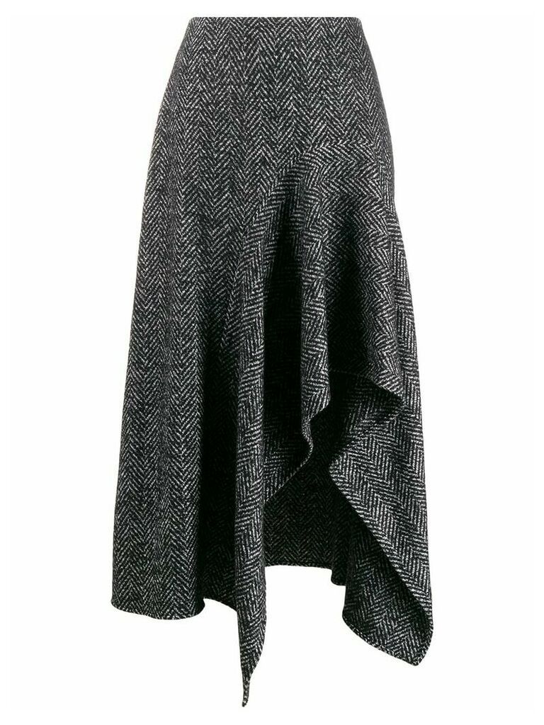 Oscar de la Renta herringbone pattern midi skirt - Grey