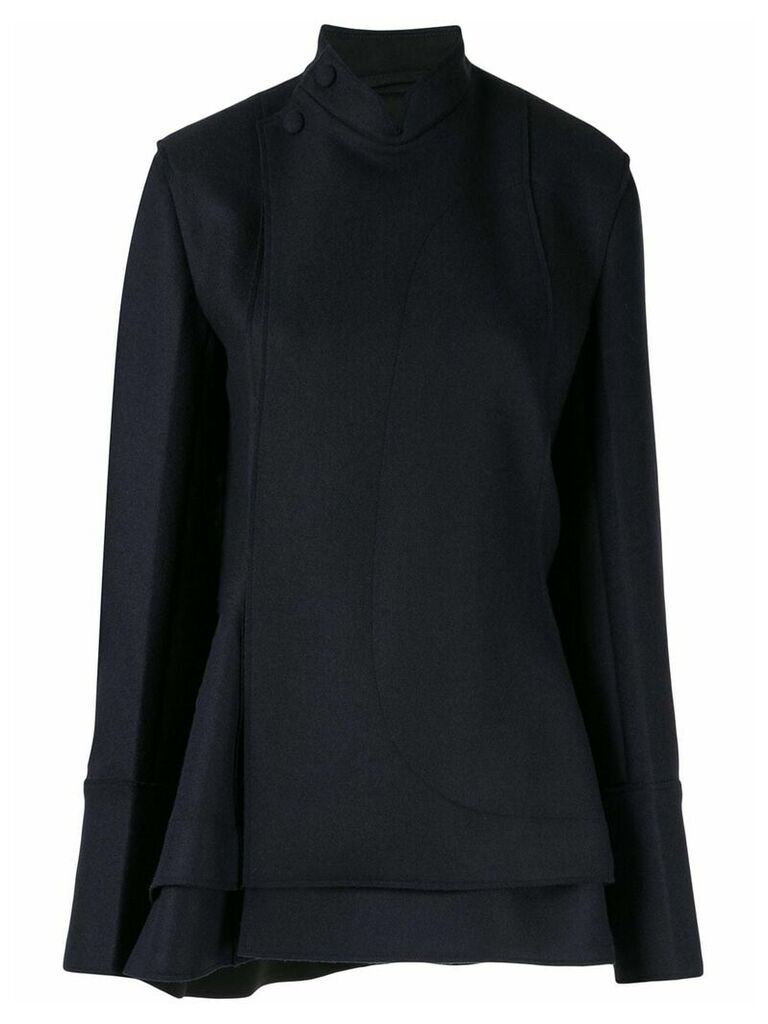 Jil Sander short asymmetric coat - Black