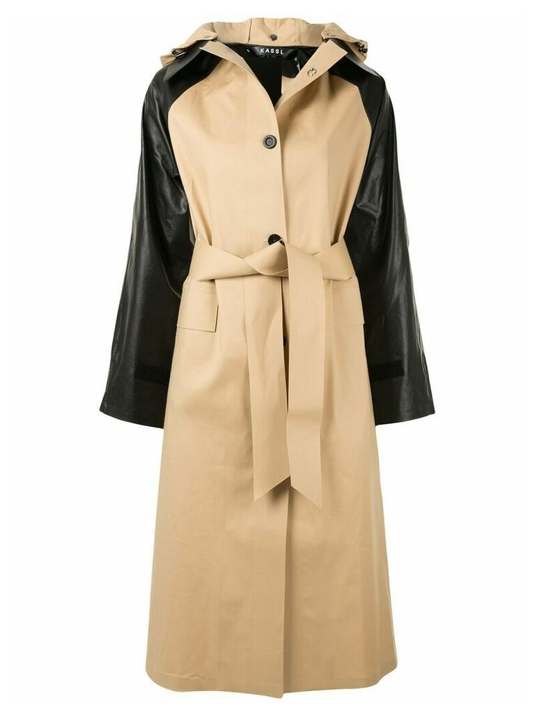 KASSL Editions contrasting sleeve trench coat - Brown