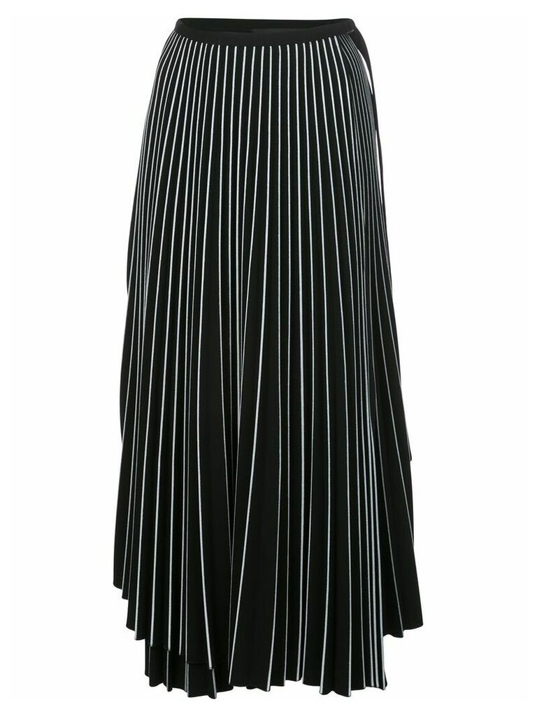 Proenza Schouler asymmetric pleated striped skirt - Black