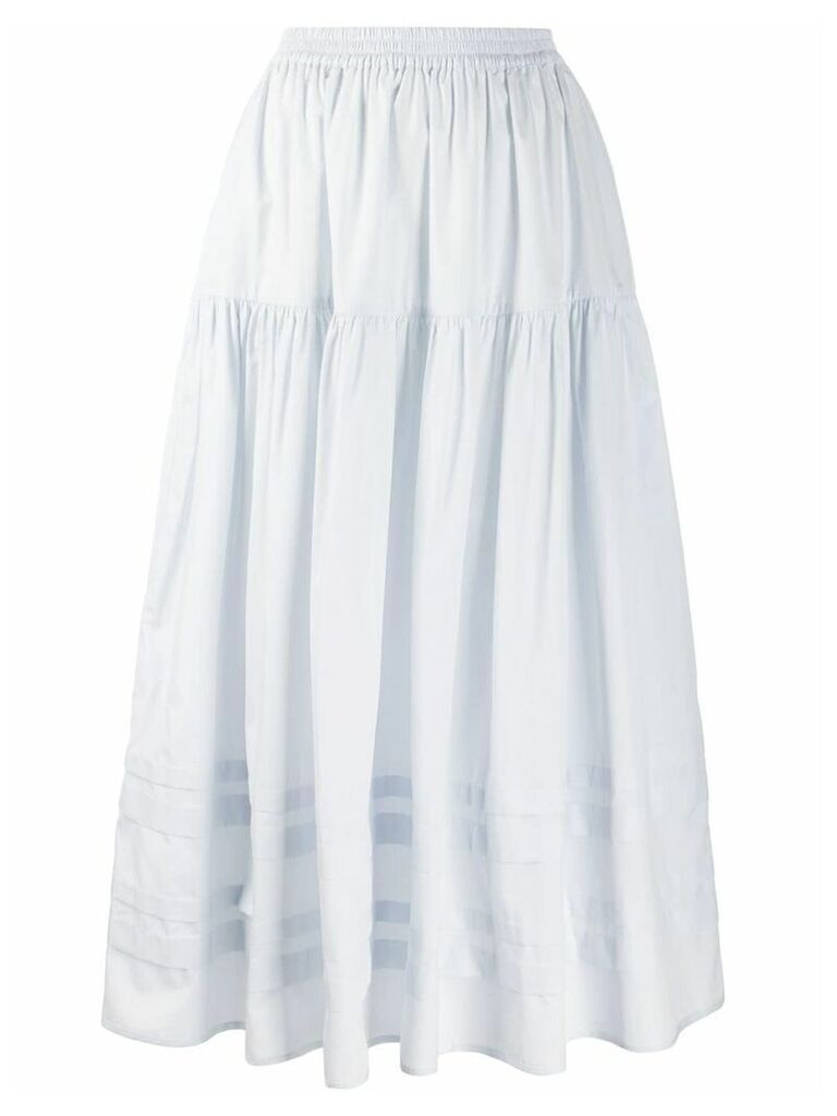 Cecilie Bahnsen tiered striped-panel skirt - Blue