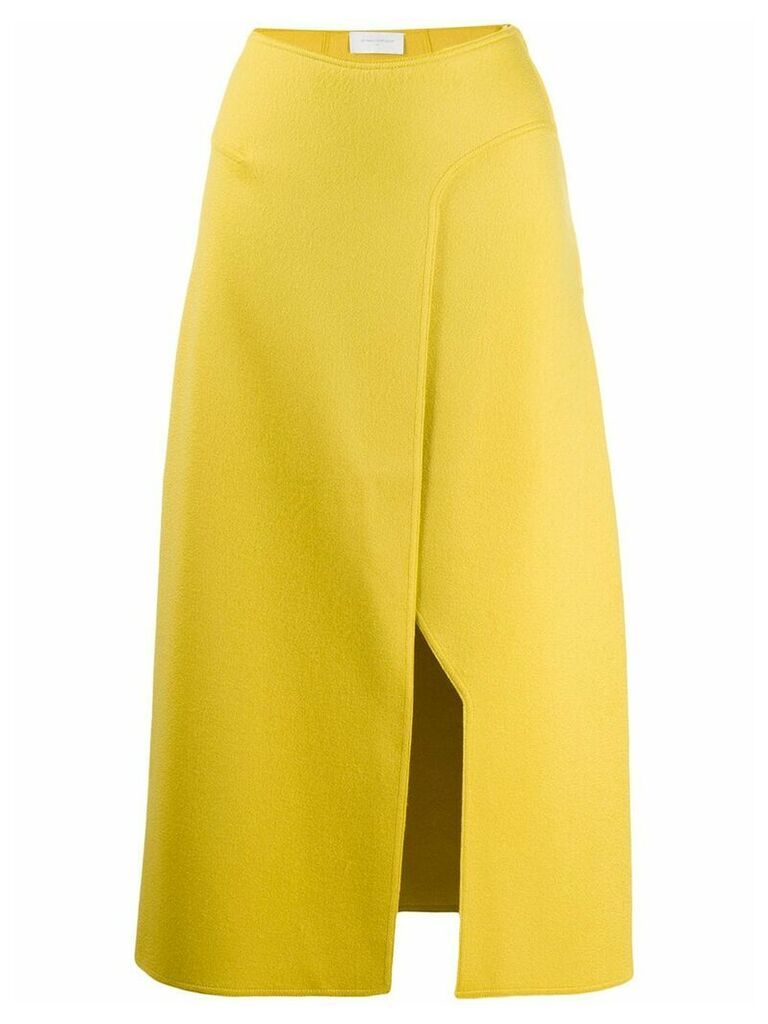 Esteban Cortazar knitted side slit skirt - Yellow